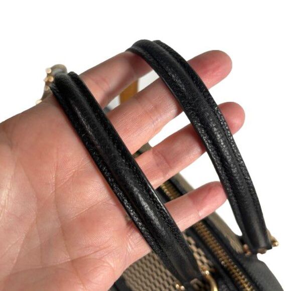 COACH Legacy Jacguard PRAIRIE SATCHEL TOTE 29848 Leather Black Crossbody Purse - Picture 14 of 16